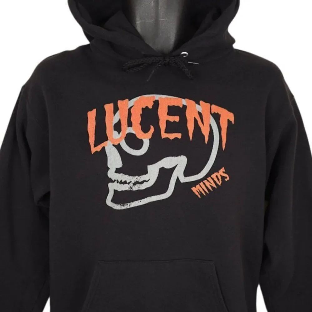Lucent Minds Sweatshirt Hoodie Mens Size Small Black Skull Skeleton Horror